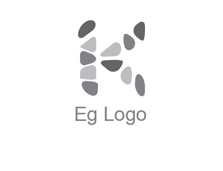 letter K made of stone logo