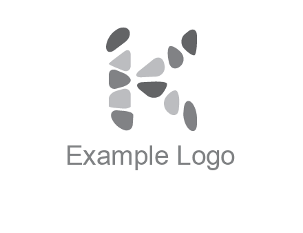 letter K made of stone logo