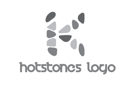 letter K made of stone logo
