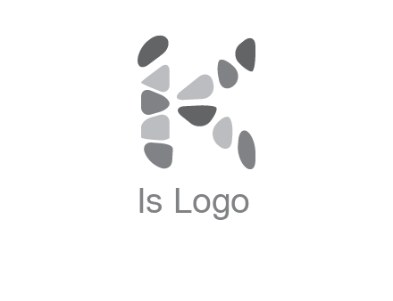 letter K made of stone logo