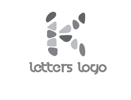 letter K made of stone logo
