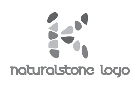 letter K made of stone logo