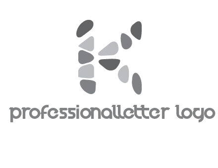letter K made of stone logo