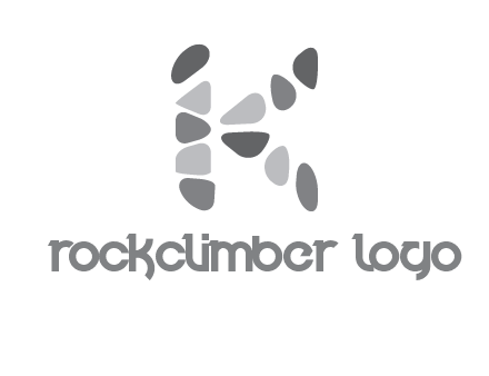 letter K made of stone logo