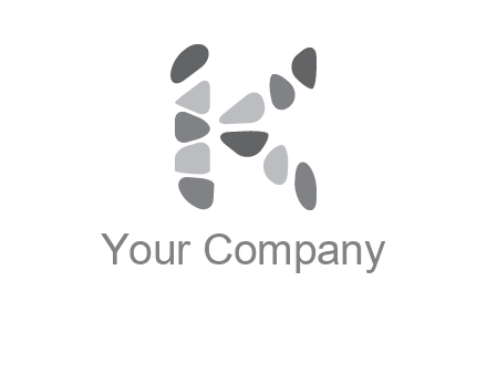 letter K made of stone logo