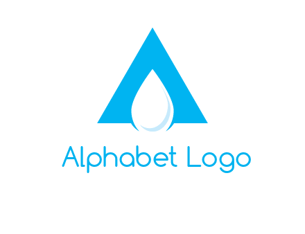 water drop in letter A logo