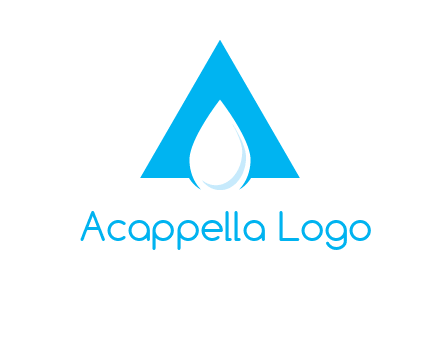 water drop in letter A logo