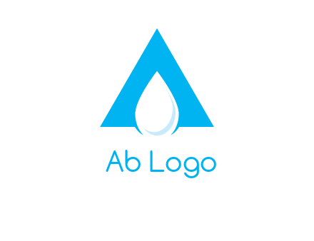 water drop in letter A logo