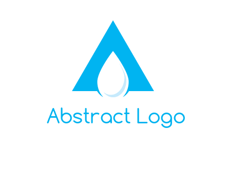 water drop in letter A logo