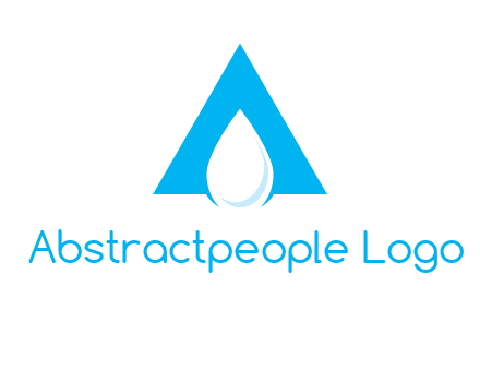 water drop in letter A logo