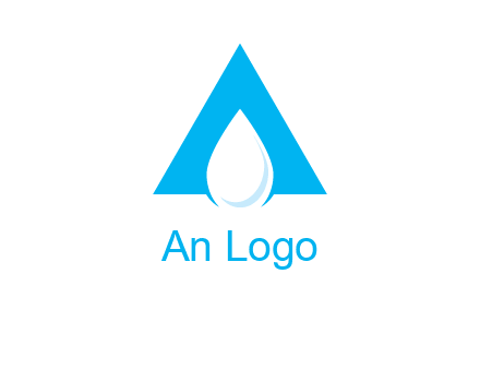 water drop in letter A logo