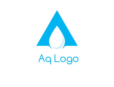 water drop in letter A logo