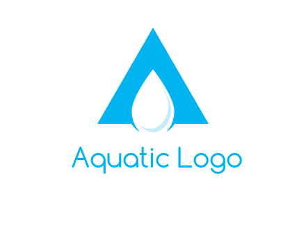 water drop in letter A logo