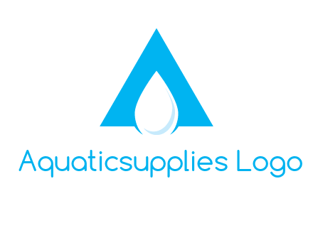 water drop in letter A logo