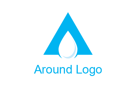 water drop in letter A logo