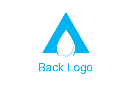 water drop in letter A logo