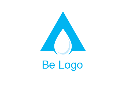 water drop in letter A logo