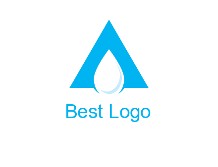 water drop in letter A logo