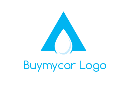 water drop in letter A logo