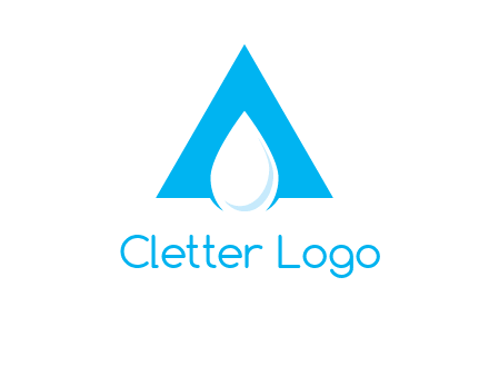 water drop in letter A logo