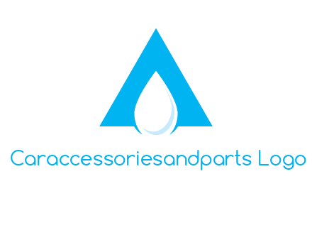water drop in letter A logo