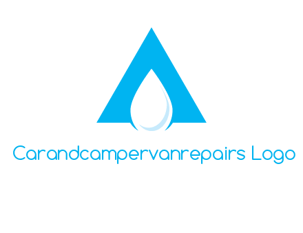 water drop in letter A logo