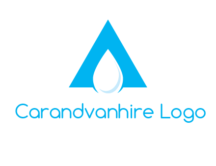 water drop in letter A logo