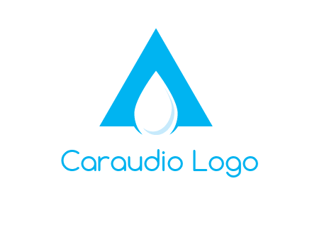 water drop in letter A logo