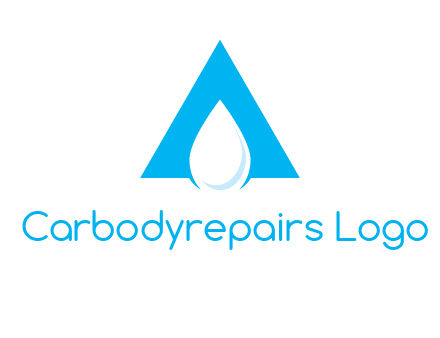 water drop in letter A logo