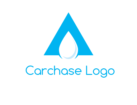 water drop in letter A logo
