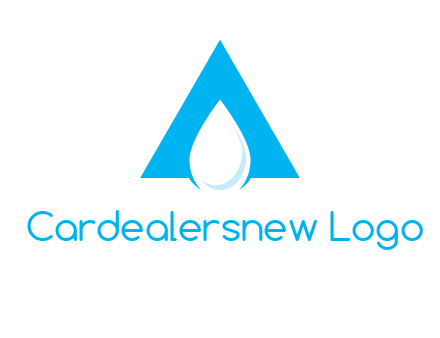 water drop in letter A logo