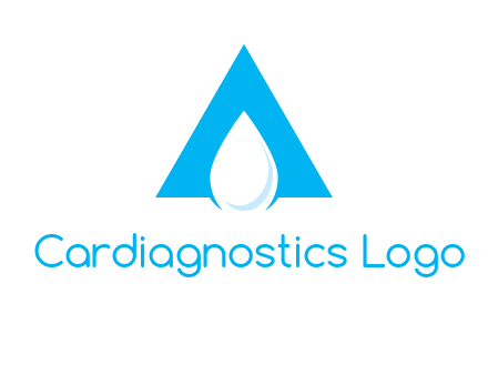water drop in letter A logo