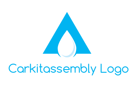 water drop in letter A logo