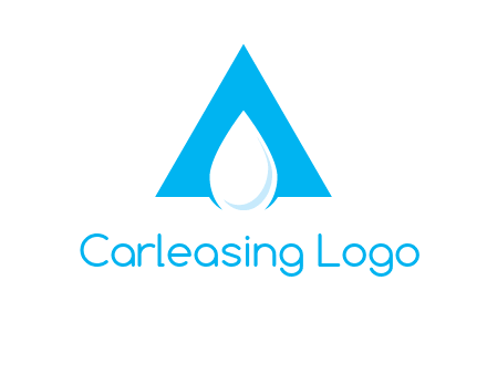 water drop in letter A logo