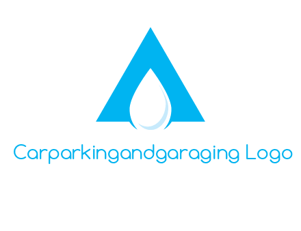 water drop in letter A logo