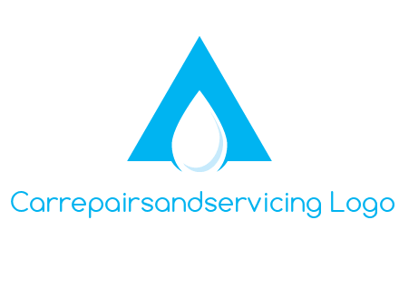 water drop in letter A logo