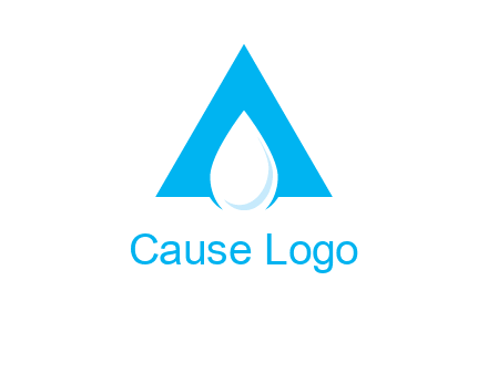 water drop in letter A logo