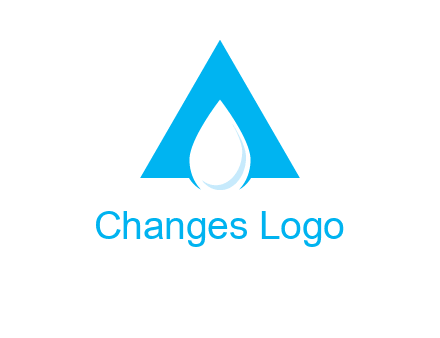water drop in letter A logo
