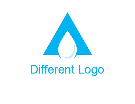 water drop in letter A logo