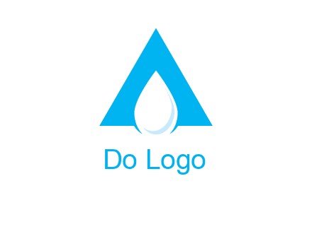 water drop in letter A logo