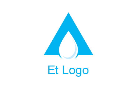 water drop in letter A logo