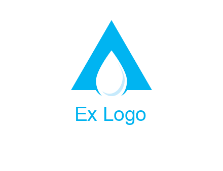 water drop in letter A logo