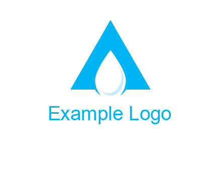 water drop in letter A logo