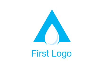 water drop in letter A logo