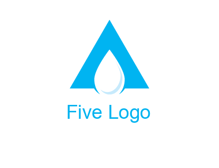 water drop in letter A logo