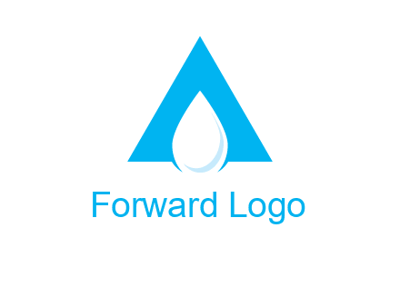 water drop in letter A logo