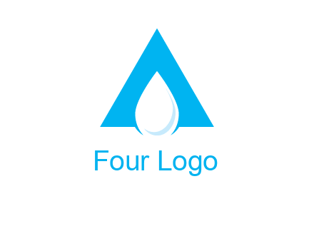water drop in letter A logo
