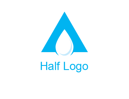water drop in letter A logo