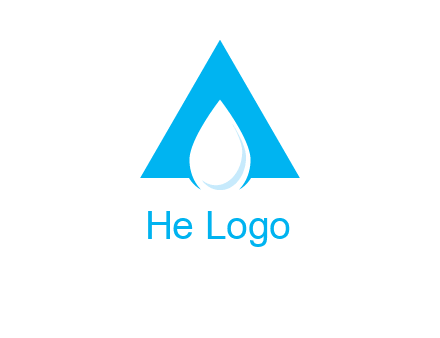 water drop in letter A logo