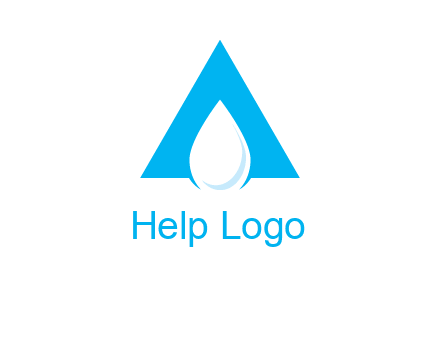 water drop in letter A logo